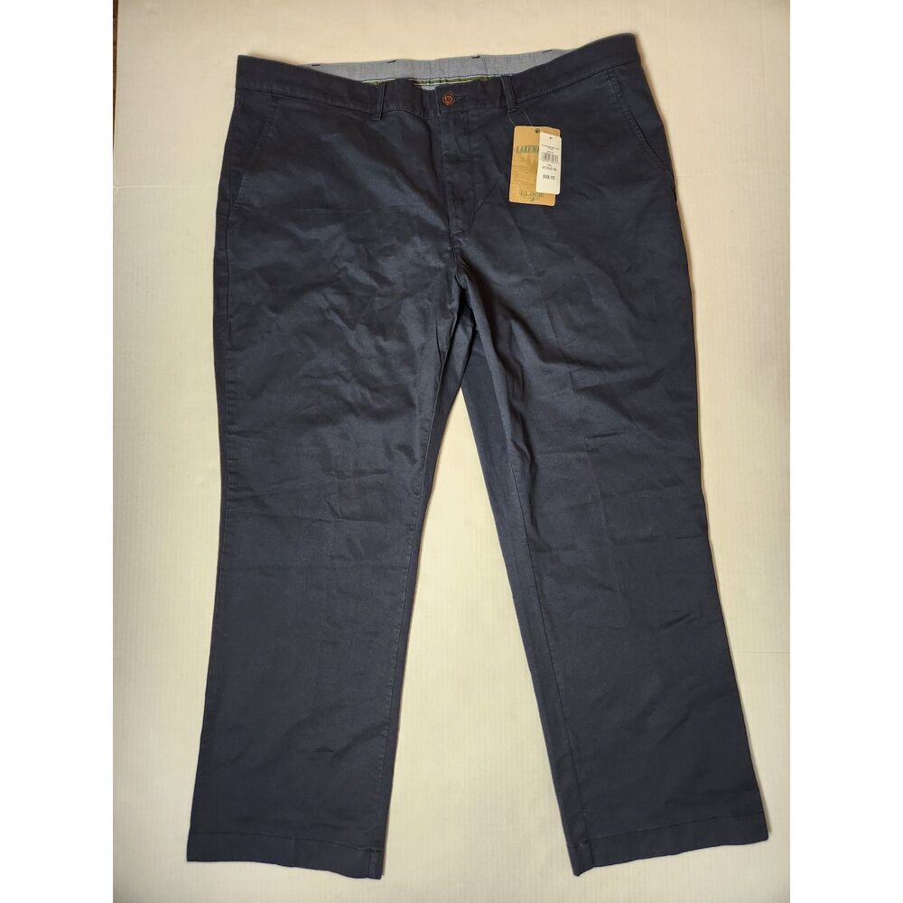 L.L. Bean Lakewashed Stretch Khakis Men's 42 x 29 Navy Short Inseam